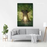 Mystic Fairy Tree of Life Enchanted Forest Mystical Lights Digital Posters Canvas Wall Art