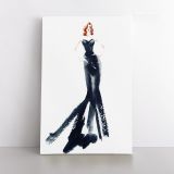 Modern Women Watercolor Painting Posters Print Black and White Canvas with Frame - Image 2