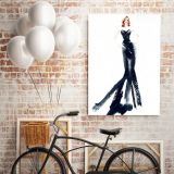 Modern Women Watercolor Painting Posters Print Black and White Canvas with Frame - Image 5