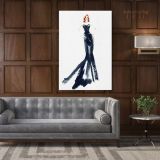 Modern Women Watercolor Painting Posters Print Black and White Canvas with Frame - Image 6