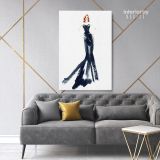 Modern Women Watercolor Painting Posters Print Black and White Canvas with Frame - Image 7