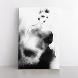 Black And White Creative Modern Women Watercolor Painting Posters Print Canvas with Frame - Image 2