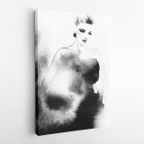 Black And White Creative Modern Women Watercolor Painting Posters Print Canvas with Frame - Image 4