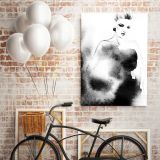 Black And White Creative Modern Women Watercolor Painting Posters Print Canvas with Frame - Image 5