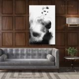 Black And White Creative Modern Women Watercolor Painting Posters Print Canvas with Frame - Image 6