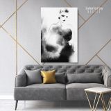 Black And White Creative Modern Women Watercolor Painting Posters Print Canvas with Frame - Image 7