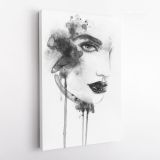 Black And White Creative Modern Women Watercolor Painting Canvas - Image 4