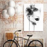 Black And White Creative Modern Women Watercolor Painting Canvas - Image 5