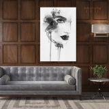Black And White Creative Modern Women Watercolor Painting Canvas - Image 6