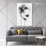 Black And White Creative Modern Women Watercolor Painting Canvas - Image 7