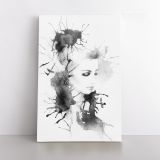 Modern Wall Art Black And White Creative Watercolor Painting with Frame - Image 2