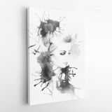 Modern Wall Art Black And White Creative Watercolor Painting with Frame - Image 4