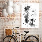Modern Wall Art Black And White Creative Watercolor Painting with Frame - Image 5