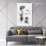 Modern Wall Art Black And White Creative Watercolor Painting with Frame - Image 7