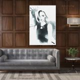 Black And White Creative Modern Women Watercolor Painting Framed Canvas - Image 6
