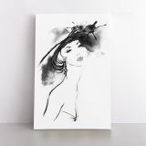 Black And White Creative Women Watercolor Painting Posters Print Canvas - Image 2