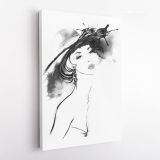 Black And White Creative Women Watercolor Painting Posters Print Canvas - Image 4