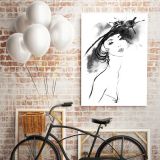 Black And White Creative Women Watercolor Painting Posters Print Canvas - Image 5