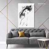 Black And White Creative Women Watercolor Painting Posters Print Canvas - Image 7