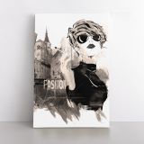 Black and White Modern Women with Smoke Watercolor Painting Posters Print Canvas - Image 2