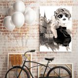 Black and White Modern Women with Smoke Watercolor Painting Posters Print Canvas - Image 5