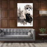 Black and White Modern Women with Smoke Watercolor Painting Posters Print Canvas - Image 6