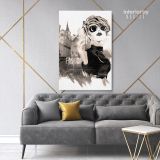 Black and White Modern Women with Smoke Watercolor Painting Posters Print Canvas - Image 7