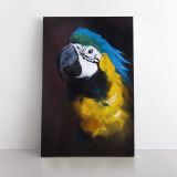 Bird Psittacidae Parrot Original Pastel Painting Posters Print Canvas with Frame - Image 2