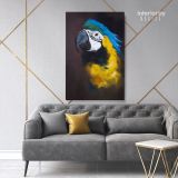 Bird Psittacidae Parrot Original Pastel Painting Posters Print Canvas with Frame - Image 7
