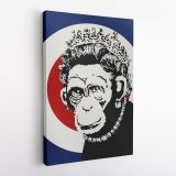 Banksy Style Monkey Queen Print Painting Framed Canvas / Rolled - Image 4