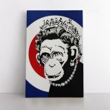 Banksy Style Monkey Queen Print Painting Framed Canvas / Rolled - Image 2