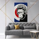 Banksy Style Monkey Queen Print Painting Framed Canvas / Rolled - Image 5