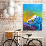 Toads Frog Pastel Original Painting Posters Print Canvas with Framed - Image 5