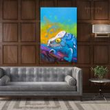 Toads Frog Pastel Original Painting Posters Print Canvas with Framed - Image 6