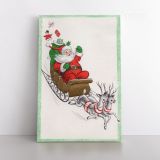 Merry Christmas Santa Claus's Reindeer Print Painting Framed Canvas - Image 2