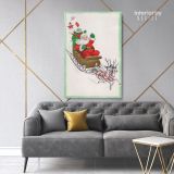 Merry Christmas Santa Claus's Reindeer Print Painting Framed Canvas - Image 6