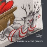 Merry Christmas Santa Claus's Reindeer Print Painting Framed Canvas - Image 7