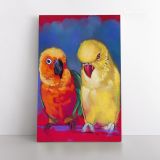 Aratinga Parrot Bird Psittacidae Original Pastel Painting Posters Print Canvas with Frame - Image 2