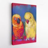 Aratinga Parrot Bird Psittacidae Original Pastel Painting Posters Print Canvas with Frame - Image 4