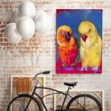 Aratinga Parrot Bird Psittacidae Original Pastel Painting Posters Print Canvas with Frame - Image 5
