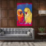 Aratinga Parrot Bird Psittacidae Original Pastel Painting Posters Print Canvas with Frame - Image 6