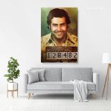 Pablo Escobar Mug Shot Glossy Canvas Wall Art
