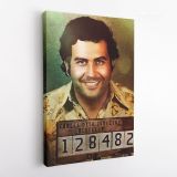 Pablo Escobar Mug Shot Glossy Canvas Wall Art - Image 4