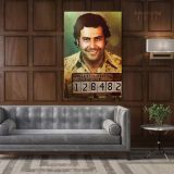 Pablo Escobar Mug Shot Glossy Canvas Wall Art - Image 5