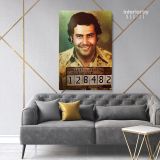 Pablo Escobar Mug Shot Glossy Canvas Wall Art - Image 6