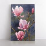 Pink Magnolia Flower Canvas Wall Art - Image 2