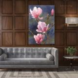 Pink Magnolia Flower Canvas Wall Art - Image 6