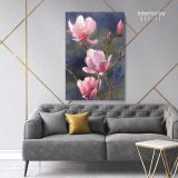 Pink Magnolia Flower Canvas Wall Art