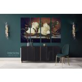 Giant White Magnolia Flower Canvas Wall Art - Image 4