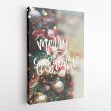 Merry Christmas Quote Print Painting Framed Canvas - Image 4